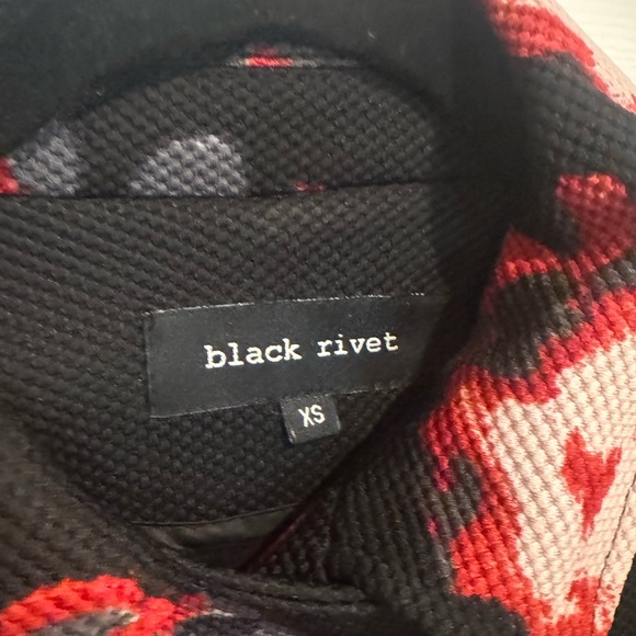 Black Rivet Women’s Black & Red Floral Jacket, X-Small, Bomber Style Jacket - Picture 3 of 13